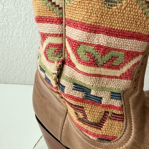 Rod Patrick Womens Cowboy Boots 11AAA Brown Navajo Blanket Western Cowgirl Studs - Picture 2 of 14